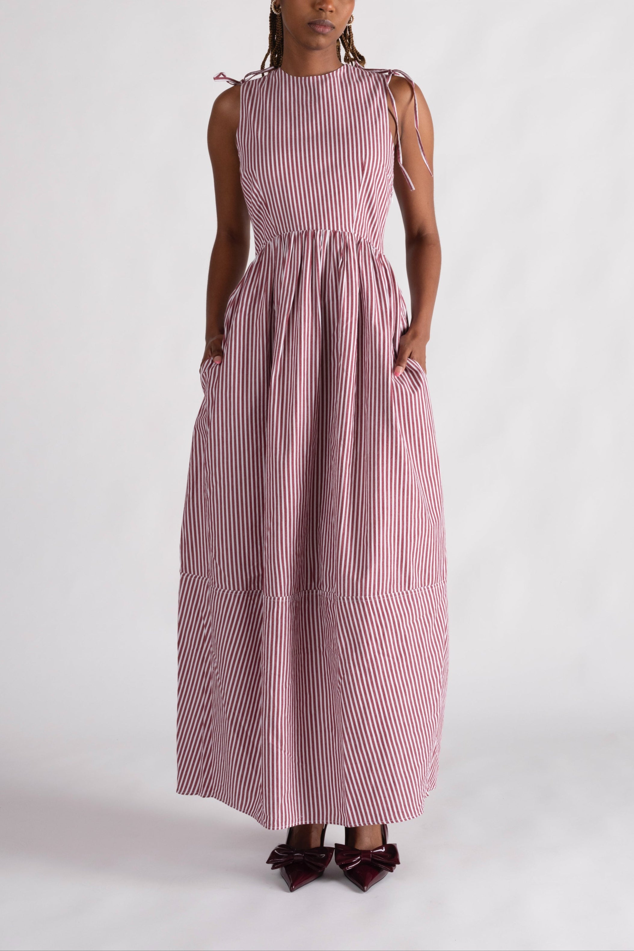 Lucy Burgundy Stripe Dress – bocnyc