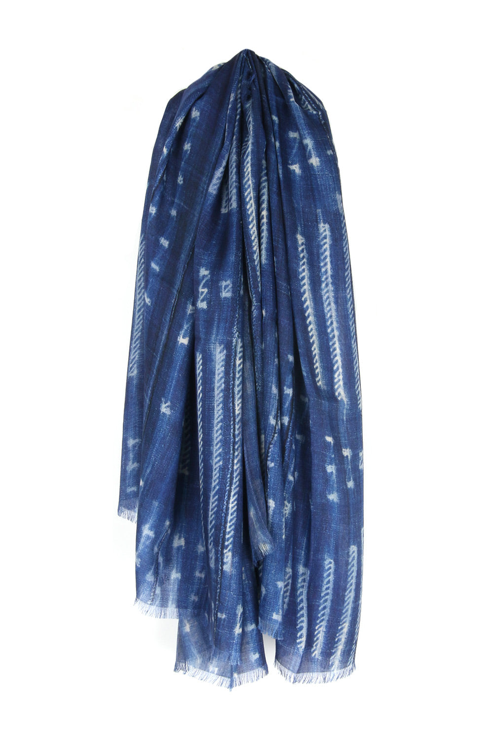 Printed Indigo Blue Scarf – bocnyc