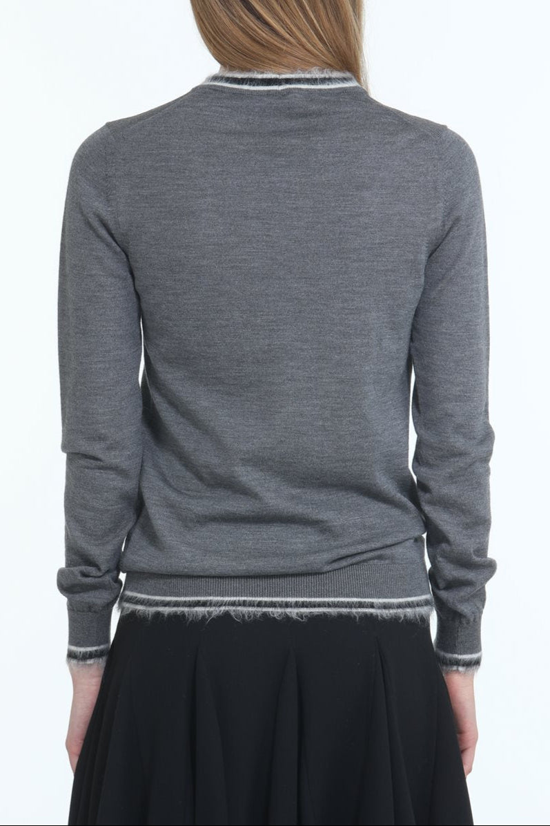 Grey Melange Crew Knit – bocnyc