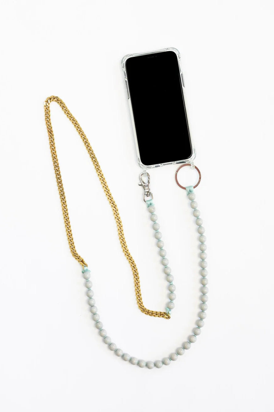 Perlenpanzer Phonenecklace Light Grey – bocnyc